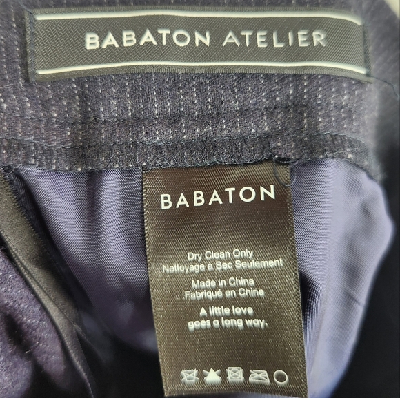 Babaton Conan Atelier Career Wool Cashmere Blend Pants Mini Stripe Navy/Gray 0 - Picture 11 of 12